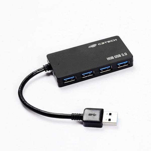 Hub USB 4 Portas 3.0 C3Tech HU-310BK (preto)