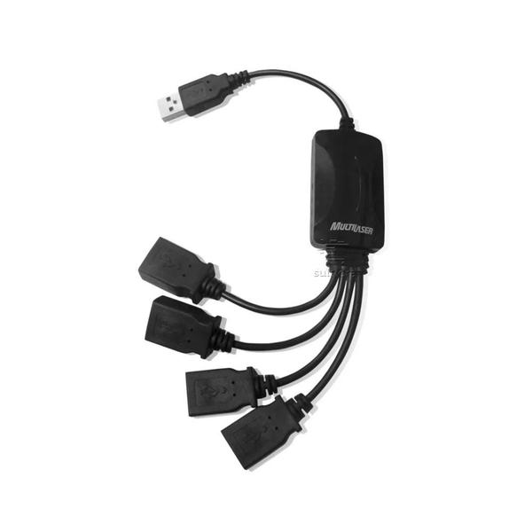 Hub USB 4 Portas Flexível 2.0 Preto AC042 Multilaser 480mb/s