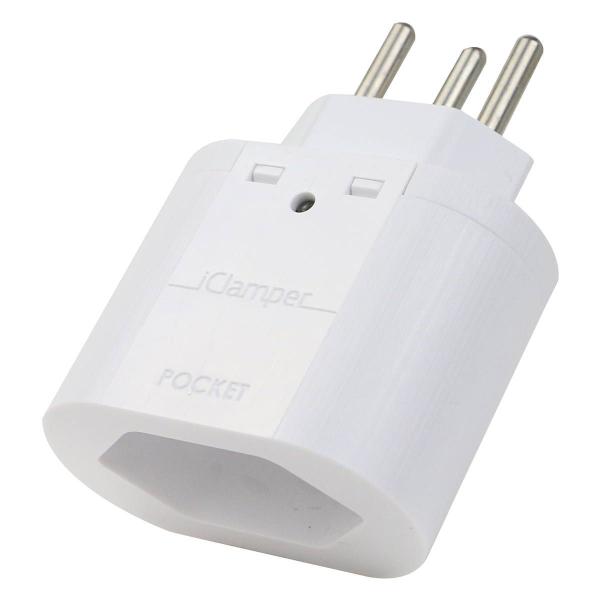 IClamper Pocket 3P 10A Proteção Contra Surtos Elétricos DPS Clamper Portátil 3 Pinos Branco