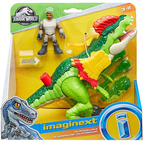 Tamanhos, Medidas e Dimensões do produto Imaginext - Jurassic World - Dilofossauro e Agente Fmx88/fmx89 - Mattel