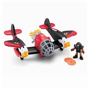 Imaginext Super Aviões Sky Racer Águia Vermelho - Mattel