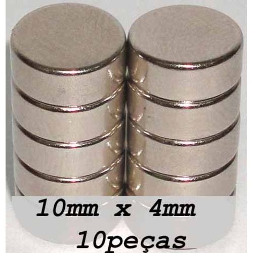 Imãs de Neodímio / Super Forte 10mm X 4mm , 10 Peças