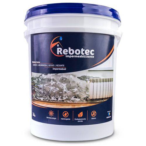 Impermeabilizante Hidrofugante Rebotec ® 20kg para Laje Reboco Piso Parede