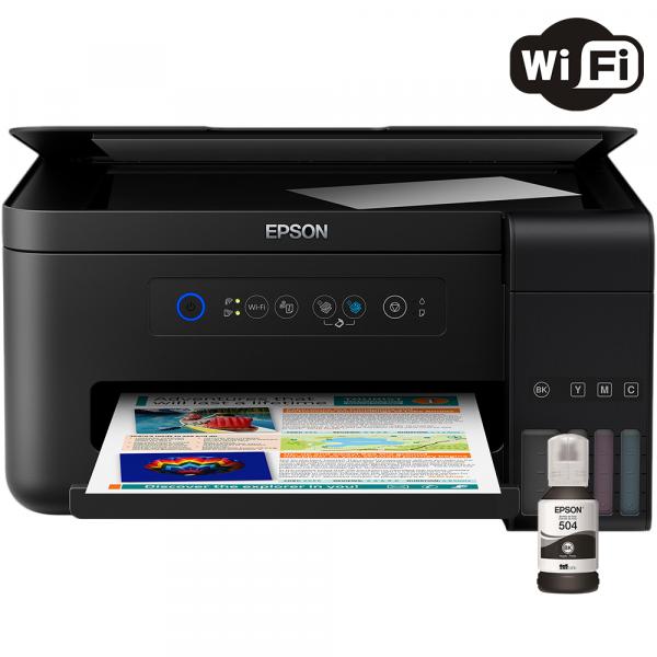 Impressora Multifuncional Epson Ecotank L4150 Color Wifi com Garrafa de Tinta T504 Ciano