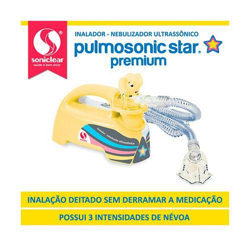 Inalador Ultrassônico Pulmosonic Premium Amarelo Soniclear