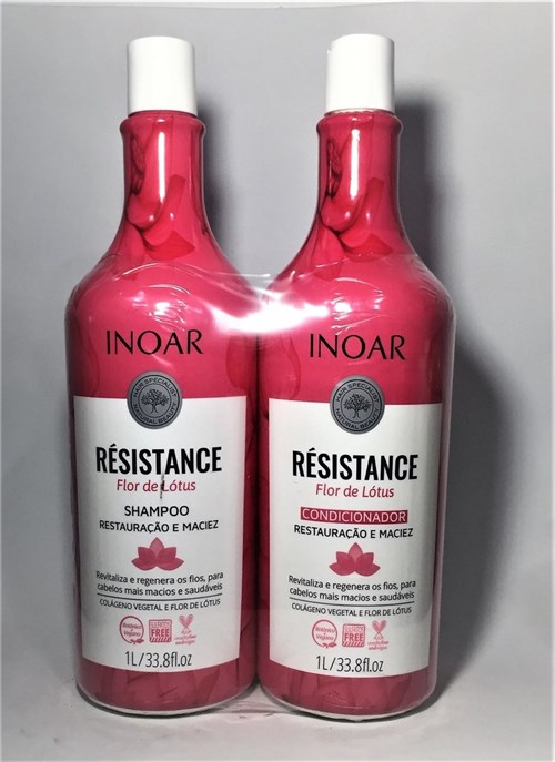 Inoar Kit Résistance Flor de Lótus Shampoo e Condicionador 2 X 1L