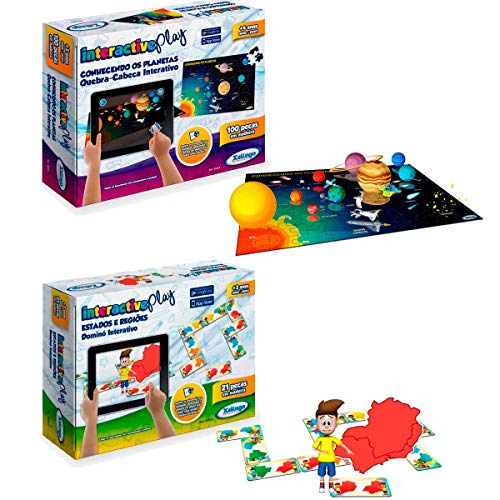 Interactive Play Conhecendo os Planetas - 100 Peças - Madeira - Multicolorido - 53265 - Xalingo