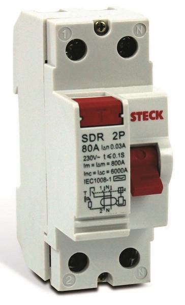 Interruptor Diferencial IDR 2P 80A 30mA SDR280003 - STECK