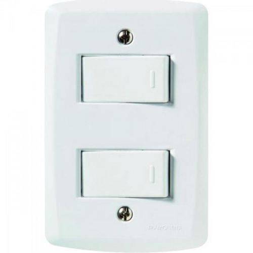 Interruptor Duplo Simples 4x2 com 2 Teclas Verticais 10a 250v 57145/040 Branco Tramontina