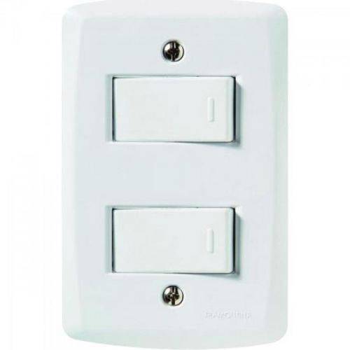 Interruptor Duplo Simples 4x2 com 2 Teclas Verticais 10a 250v 57145/040 Branco Tramontina