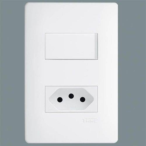 Interruptor Simples + Tomada 20A com Placa Habitat - 2101 - FAME