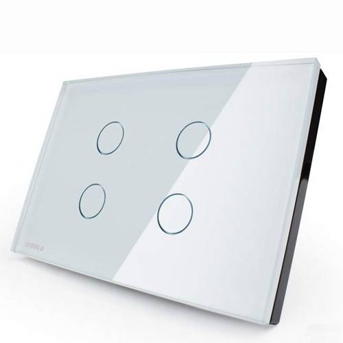 Interruptor Touch Screen com 4 Botões - Branco - Livolo - Lms-Vl-C304-81