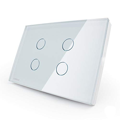 Interruptor Touch Screen com 4 Botões - Branco - Livolo - LMS-VL-C304-81