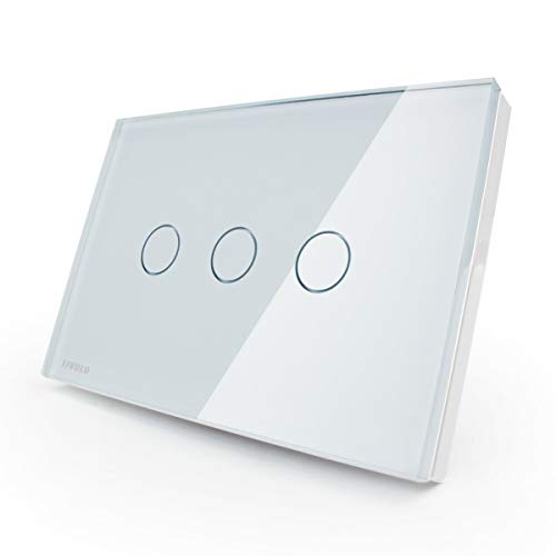 Interruptor Touch Screen com 3 Botões - Branco - Livolo - LMS-VL-C303-81