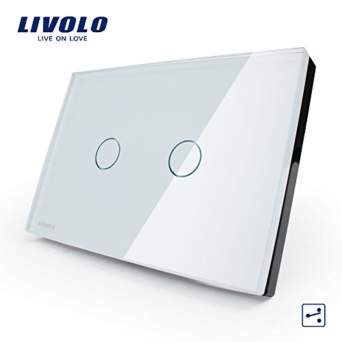 Interruptor Touch Screen com 2 Botões com Função Paralelo - Branco - Livolo - LMS-VL-C302S-81