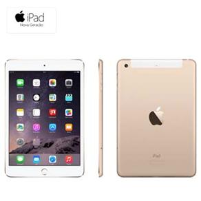 IPad Mini 3 Apple com Wi-Fi, 3G/4G, Tela 7,9'', Touch ID, Bluetooth, Câmera ISight de 5MP, FaceTime HD e IOS 8 - Dourado - IPad Mini 3 3G 16GB Dourado