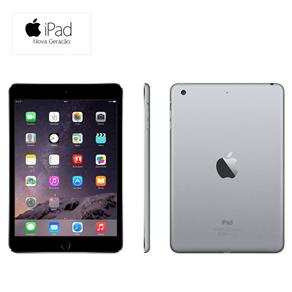 IPad Mini 3 Apple com Wi-Fi, Tela 7,9'', Touch ID, Bluetooth, Câmera ISight de 5MP, FaceTime HD e IOS 8 - Space Gray - IPad Mini 3 Wi-Fi 64GB Cinza Es