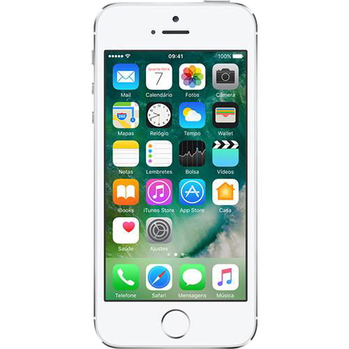 IPhone 5S 16GB Prata Tela 4" IOS 8 4G Câmera de 8MP - Apple