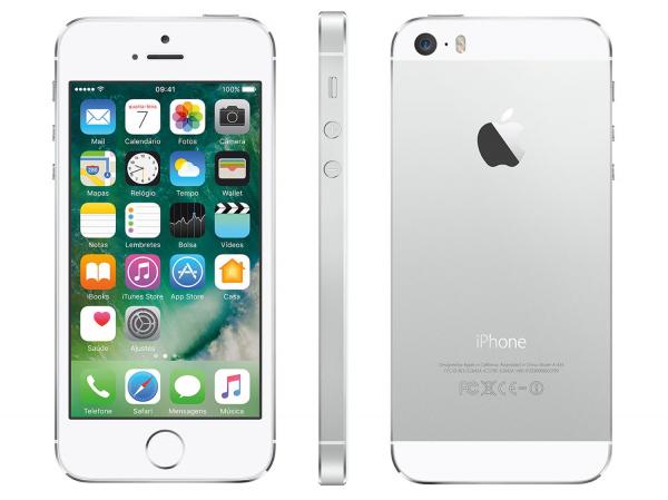 IPhone 5s Apple 16GB Prata 4G Tela 4” Retina - Câmera 8MP IOS 10 Proc. M7 Touch ID