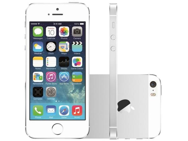 IPhone 5S Apple 16GB Prata 4G Tela 4” Retina - Câmera 8MP IOS 7 Proc. M7 Touch ID