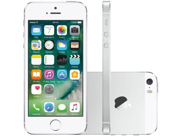 IPhone 5S Apple 32GB Prata 3G Tela 4” Retina - Câmera 8MP IOS 7 Proc. M7 Touch ID