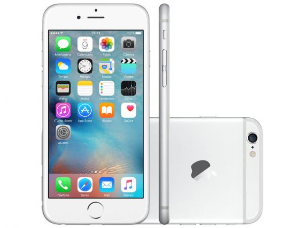 IPhone 6 Apple 64GB 4G IOS 8 Tela 4.7” Câm. 8MP - Proc. A8 Touch ID Wi-Fi GPS NFC Prata