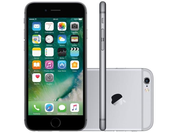 IPhone 6S Apple 128GB Cinza Espacial 4G Tela 4,7 - Retina Câm. 12MP + Selfie 5MP IOS 9 Proc. Chip A9