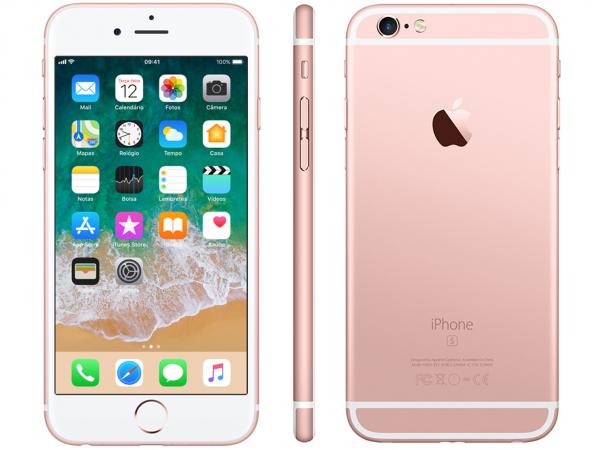 IPhone 6S Apple 128GB Ouro Rosa 4G Tela 4.7 - Retina Câm. 5MP IOS 9 Proc. A9 Touch ID