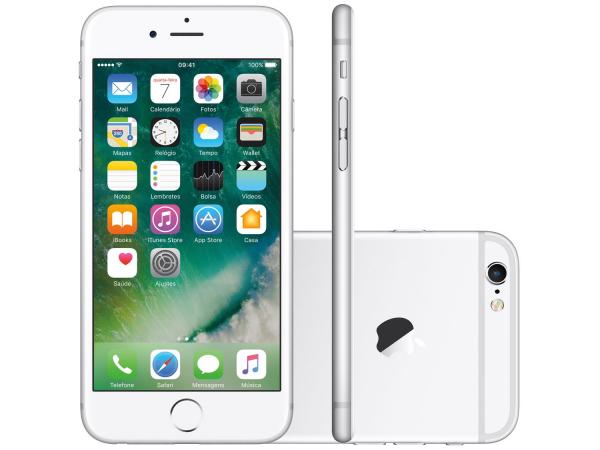 IPhone 6S Apple 128GB Prata 4G Tela 4,7 Retina - Câm 12MP + Selfie 5MP IOS 9 Proc. Chip A9 3D Touch