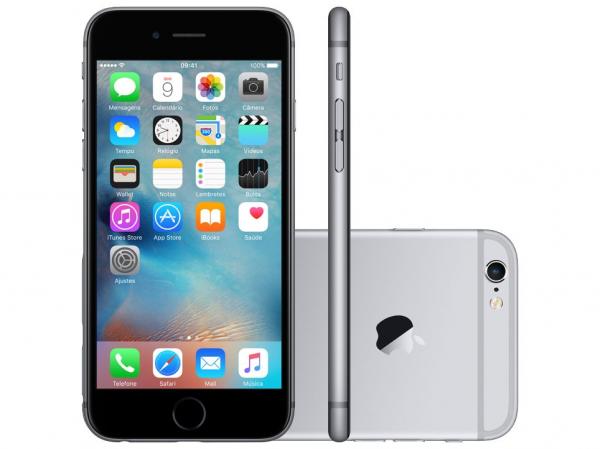 IPhone 6S Apple 64GB Cinza Espacial 4G Tela 47 - Retina Câm 12MP Selfie 5MP IOS 9 Proc Chip A9