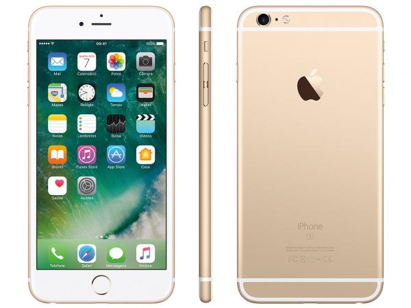 IPhone 6s Plus Apple 128GB Dourado 4G Tela 5.5” - Retina Câm. 12MP + Selfie 5MP IOS 10 Proc. Chip A9