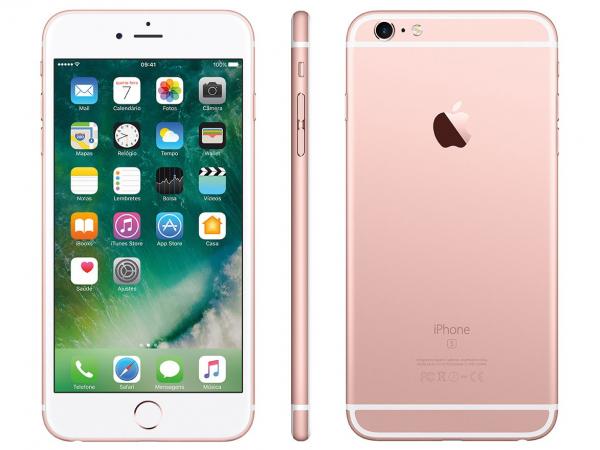 IPhone 6s Plus Apple 128GB Ouro Rosa 4G Tela 5.5” - Retina Câm. 12MP + Selfie 5MP IOS 10 Proc. Chip A9