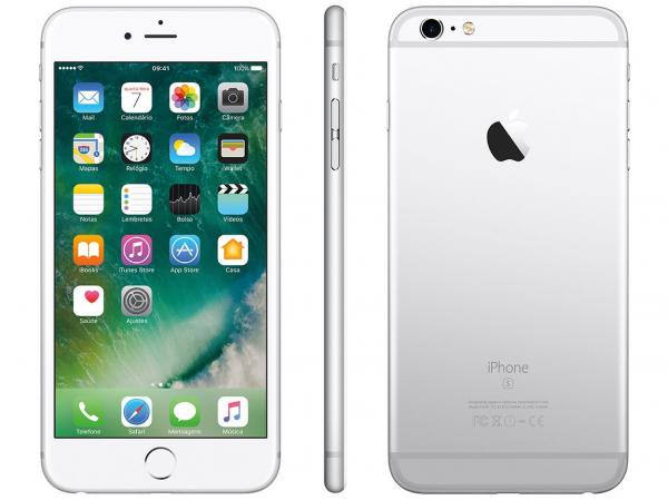 IPhone 6s Plus Apple 128GB Prata 4G Tela 5.5” - Retina Câm. 12MP + Selfie 5MP IOS 10 Proc. Chip A9