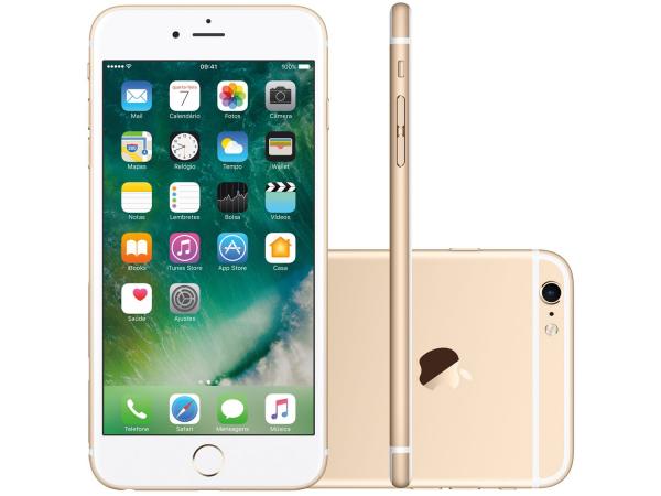 IPhone 6s Plus Apple 64GB Dourado 4G Tela 5.5” - Retina Câm. 12MP + Selfie 5MP IOS 10 Proc. Chip A9