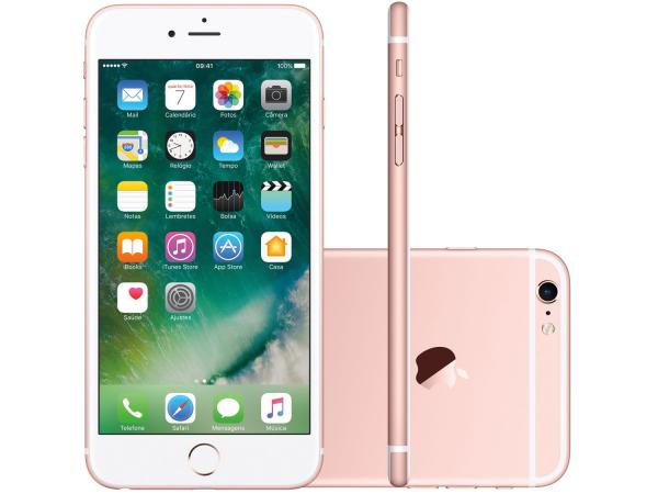 IPhone 6S Plus Apple 64GB Ouro Rosa 4G Tela 5.5 - Retina Câm. 12MP + Selfie 5MP IOS 9 Proc. Chip A9