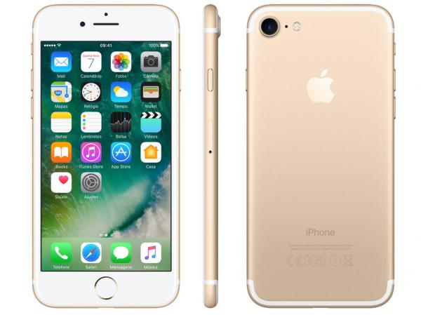 IPhone 7 Apple 128GB Dourado 4G Tela 4.7” Retina - Câm. 12MP + Selfie 7MP IOS 10 Proc. Chip A10