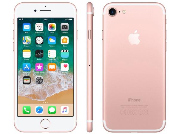 IPhone 7 Apple 128GB Ouro Rosa 4G Tela 4.7” Retina - Câm. 12MP + Selfie 7MP IOS 11 Proc. Chip A10
