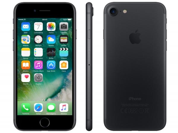 IPhone 7 Apple 128GB Preto Matte 4G Tela 4.7” - Retina Câm. 12MP + Selfie 7MP IOS 10