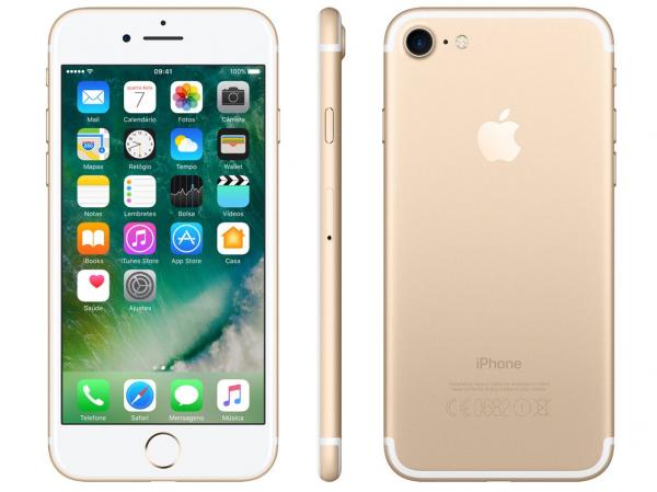 IPhone 7 Apple 256GB Dourado 4G Tela 4.7” Retina - Câm. 12MP + Selfie 7MP IOS 10 Proc. Chip A10