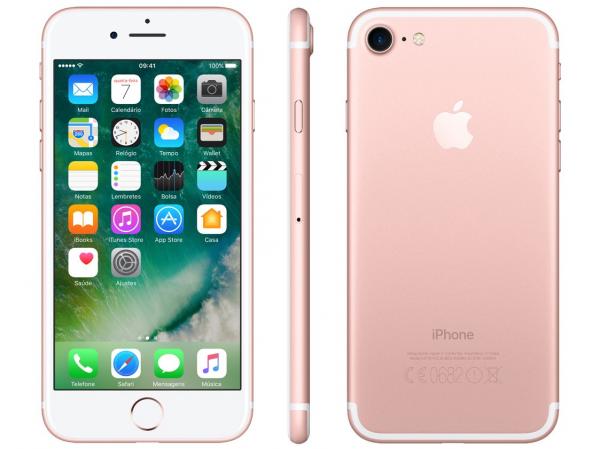 IPhone 7 Apple 256GB Ouro Rosa 4G Tela 4.7” Retina - Câm. 12MP + Selfie 7MP IOS 10 Proc. Chip A10