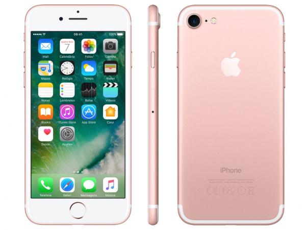 IPhone 7 Apple 256GB Ouro Rosa 4G Tela 4.7” Retina - Câm. 12MP + Selfie 7MP IOS 10 Proc. Chip A10