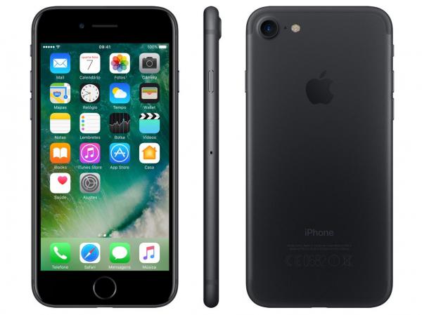 IPhone 7 Apple 256GB Preto Matte 4G Tela 4.7” - Retina Câm. 12MP + Selfie 7MP IOS 10