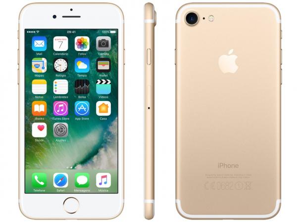 IPhone 7 Apple 32GB Dourado 4G Tela 4.7” Retina - Câm. 12MP + Selfie 7MP IOS 10 Proc. Chip A10