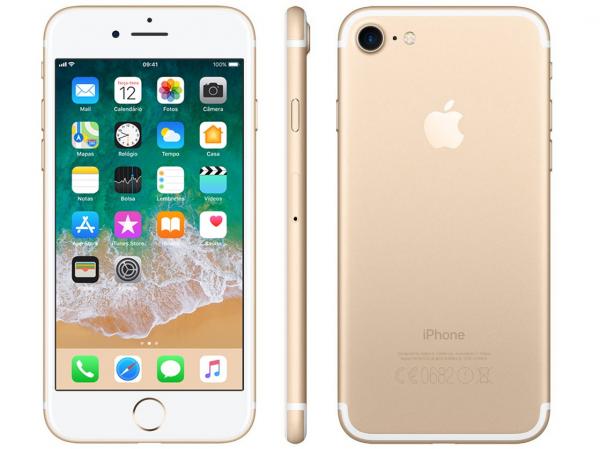 IPhone 7 Apple 32GB Dourado 4G Tela 4.7” Retina - Câm. 12MP + Selfie 7MP IOS 11 Proc. Chip A10