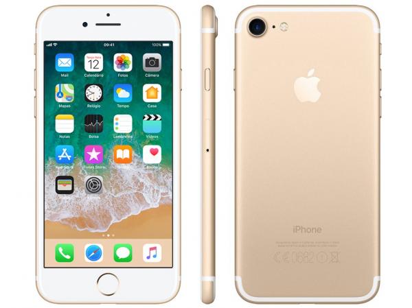 IPhone 7 Apple 32GB Dourado 4G Tela 4.7” Retina - Câm. 12MP + Selfie 7MP IOS 11 Proc. Chip A10