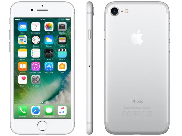 IPhone 7 Apple 32GB Prateado 4G Tela 4.7” Retina - Câm. 12MP + Selfie 7MP IOS 10 Proc. Chip A10