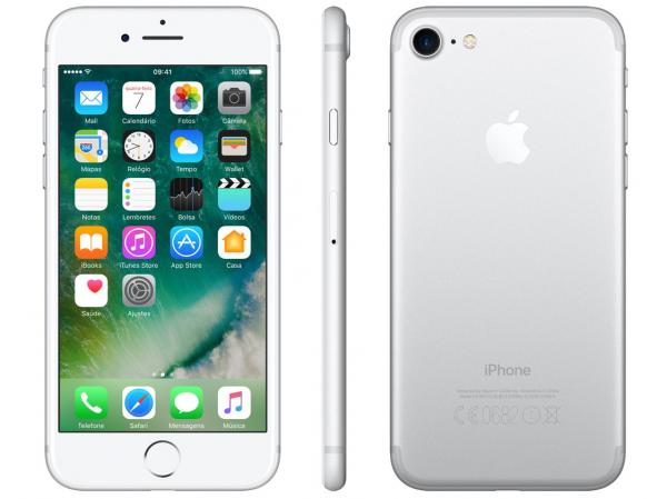 IPhone 7 Apple 32GB Prateado 4G Tela 4.7” Retina - Câm. 12MP + Selfie 7MP IOS 10 Proc. Chip A10