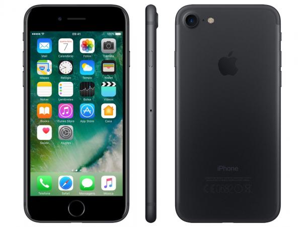 IPhone 7 Apple 32GB Preto Matte 4G Tela 4.7” - Retina Câm. 12MP + Selfie 7MP IOS 10