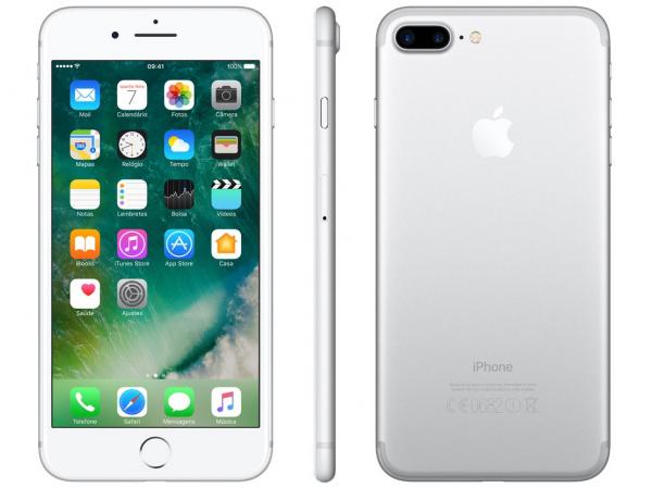 IPhone 7 Plus Apple 256GB Prateado 4G Tela 5.5” - Retina Câm. 12MP + Selfie 7MP IOS 10