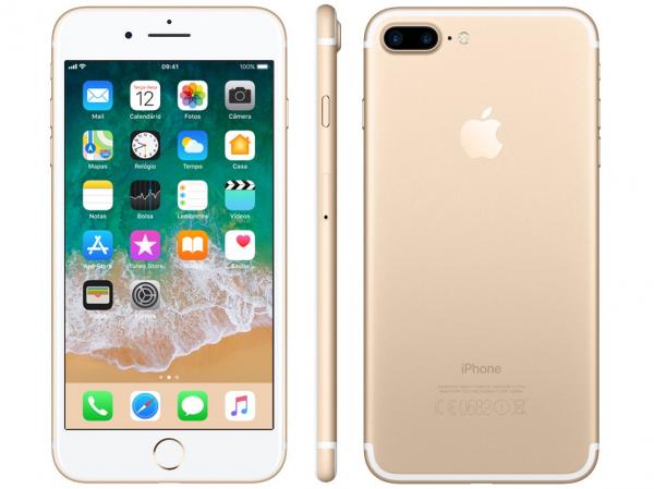 IPhone 7 Plus Apple 32GB Dourado 4G 5,5” Retina - Câm. 12MP + Selfie 7MP IOS 10 Proc. Chip A11